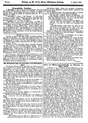 Neue Münchener Zeitung (Süddeutsche Presse) Montag 8. Januar 1855