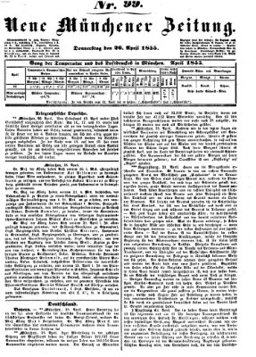 Neue Münchener Zeitung (Süddeutsche Presse) Donnerstag 26. April 1855