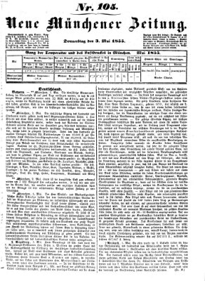 Neue Münchener Zeitung (Süddeutsche Presse) Donnerstag 3. Mai 1855