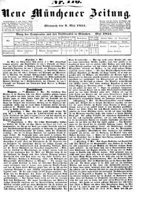 Neue Münchener Zeitung (Süddeutsche Presse) Mittwoch 9. Mai 1855