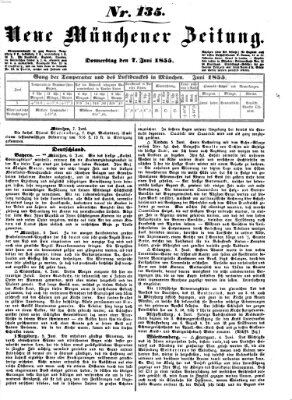 Neue Münchener Zeitung (Süddeutsche Presse) Donnerstag 7. Juni 1855