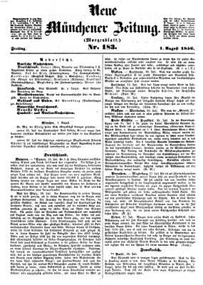 Neue Münchener Zeitung (Süddeutsche Presse) Freitag 1. August 1856