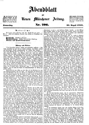 Neue Münchener Zeitung (Süddeutsche Presse) Donnerstag 28. August 1856