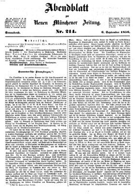 Neue Münchener Zeitung (Süddeutsche Presse) Samstag 6. September 1856