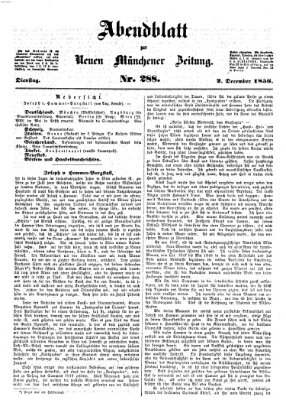Neue Münchener Zeitung (Süddeutsche Presse) Dienstag 2. Dezember 1856