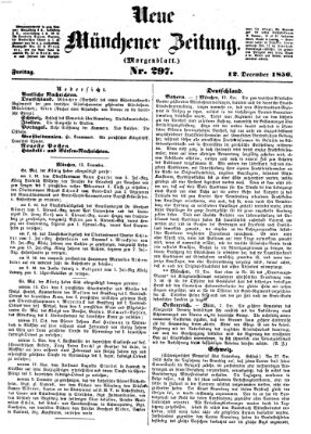 Neue Münchener Zeitung (Süddeutsche Presse) Freitag 12. Dezember 1856