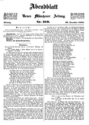 Neue Münchener Zeitung (Süddeutsche Presse) Montag 29. Dezember 1856