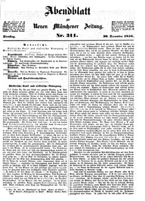 Neue Münchener Zeitung (Süddeutsche Presse) Dienstag 30. Dezember 1856