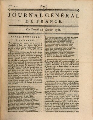 Affiches, annonces et avis divers ou Journal général de France (Affiches, annonces, et avis divers) Samstag 28. Januar 1786