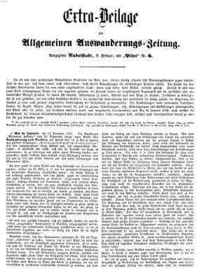 Allgemeine Auswanderungs-Zeitung Dienstag 9. Februar 1858