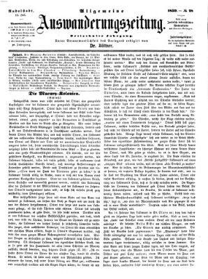 Allgemeine Auswanderungs-Zeitung Freitag 15. Juli 1859