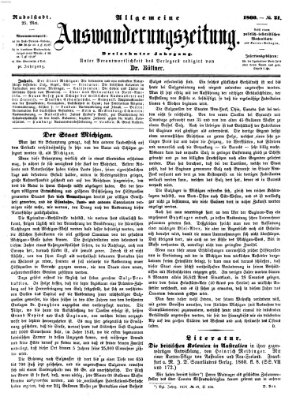 Allgemeine Auswanderungs-Zeitung Freitag 25. Mai 1860