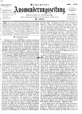 Allgemeine Auswanderungs-Zeitung Freitag 11. Oktober 1861