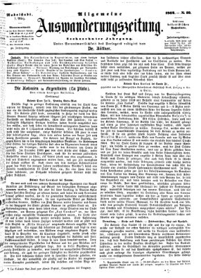 Allgemeine Auswanderungs-Zeitung Freitag 7. März 1862