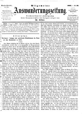 Allgemeine Auswanderungs-Zeitung Freitag 30. Mai 1862