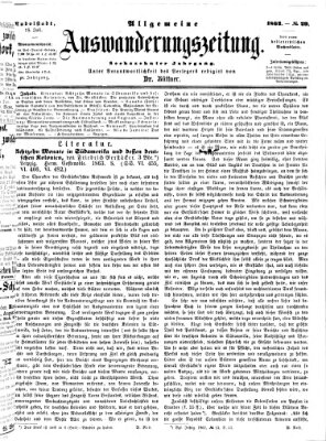 Allgemeine Auswanderungs-Zeitung Freitag 18. Juli 1862