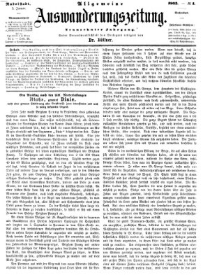 Allgemeine Auswanderungs-Zeitung Donnerstag 5. Januar 1865