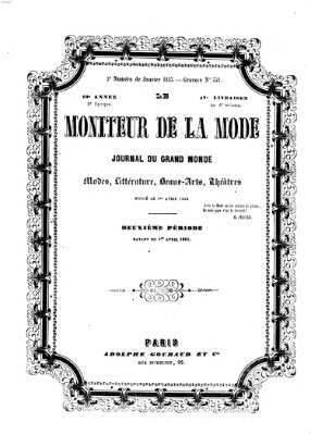 Le Moniteur de la mode Dienstag 25. Januar 1853
