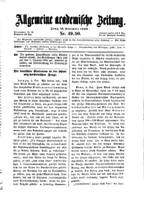 Allgemeine academische Zeitung Sonntag 13. Dezember 1863