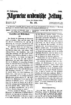 Allgemeine academische Zeitung Sonntag 23. Oktober 1864