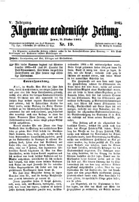 Allgemeine academische Zeitung Sonntag 22. Oktober 1865