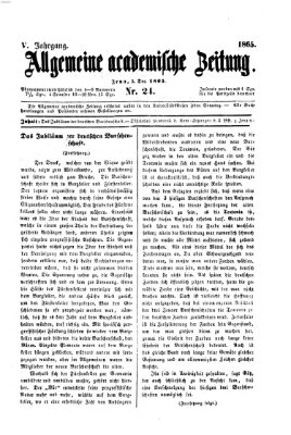 Allgemeine academische Zeitung Sonntag 3. Dezember 1865