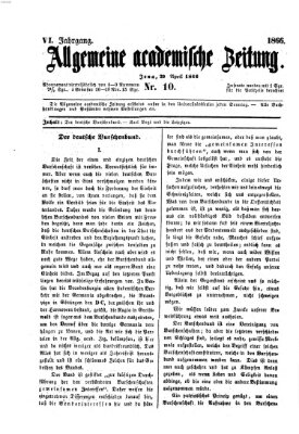 Allgemeine academische Zeitung Sonntag 29. April 1866