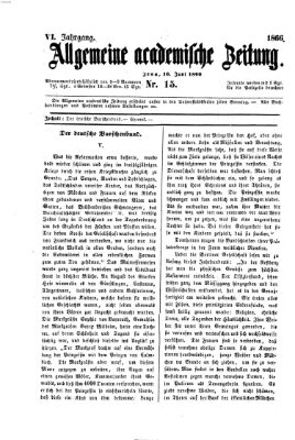 Allgemeine academische Zeitung Sonntag 10. Juni 1866