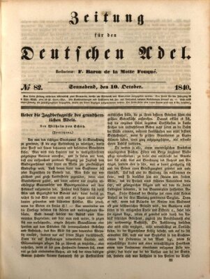 Zeitung für den deutschen Adel Samstag 10. Oktober 1840