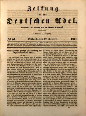 Zeitung für den deutschen Adel Mittwoch 27. Oktober 1841