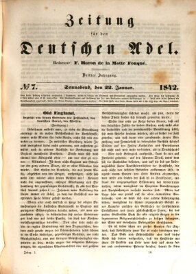 Zeitung für den deutschen Adel Samstag 22. Januar 1842