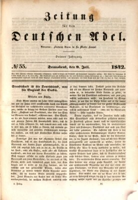 Zeitung für den deutschen Adel Samstag 9. Juli 1842