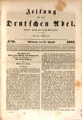Zeitung für den deutschen Adel Mittwoch 17. August 1842