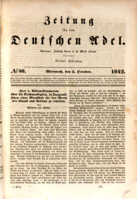 Zeitung für den deutschen Adel Mittwoch 5. Oktober 1842