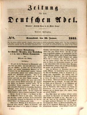 Zeitung für den deutschen Adel Samstag 28. Januar 1843