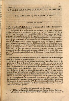 Gaceta de Madrid Mittwoch 29. März 1820