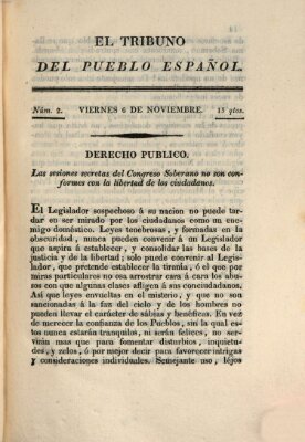 El Tribuno del pueblo español Freitag 6. November 1812