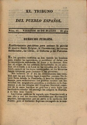 El Tribuno del pueblo español Freitag 19. März 1813