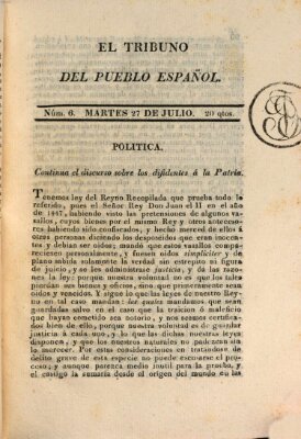 El Tribuno del pueblo español Dienstag 27. Juli 1813