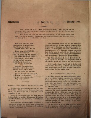 Allgemeine Gesundheits-Zeitung (Erlanger Zeitung zum allgemeinen Nutzen) Mittwoch 31. August 1842
