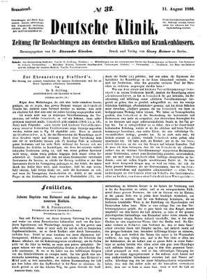 Deutsche Klinik Samstag 11. August 1866