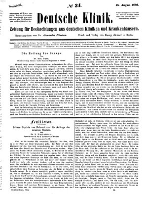 Deutsche Klinik Samstag 25. August 1866