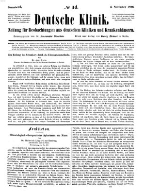 Deutsche Klinik Samstag 3. November 1866