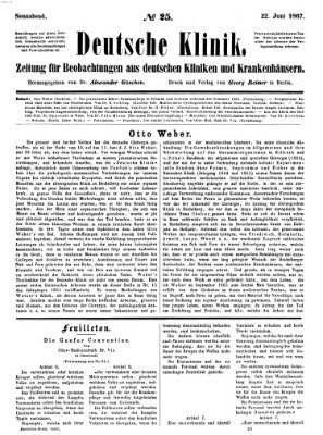 Deutsche Klinik Samstag 22. Juni 1867