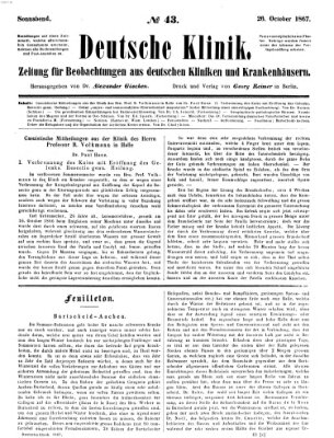 Deutsche Klinik Samstag 26. Oktober 1867