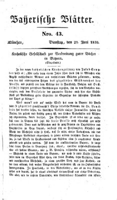 Bayerische Blätter Dienstag 29. Juni 1830