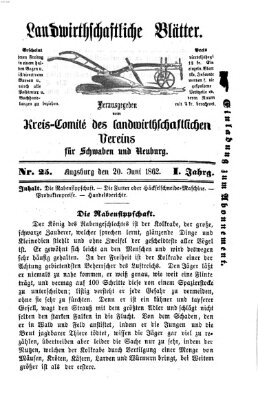 Landwirtschaftliche Blätter für Schwaben und Neuburg Freitag 20. Juni 1862