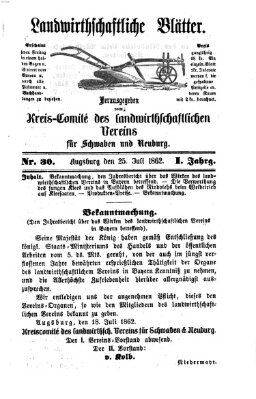 Landwirtschaftliche Blätter für Schwaben und Neuburg Freitag 25. Juli 1862