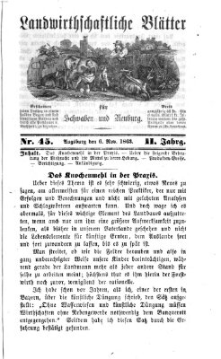 Landwirtschaftliche Blätter für Schwaben und Neuburg Freitag 6. November 1863