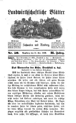 Landwirtschaftliche Blätter für Schwaben und Neuburg Freitag 11. Dezember 1863